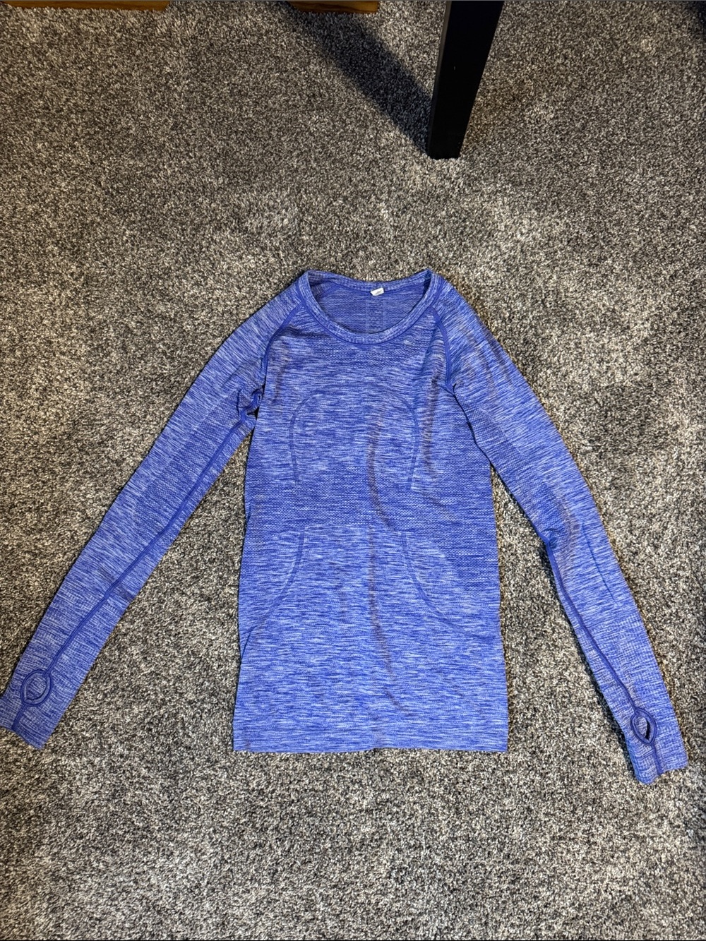 lululemon athletica Long Sleeve Heathered Blue Top